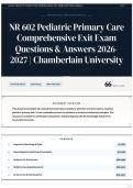 NR 602 Pediatric Primary Care Comprehensive Exit Exam Questions & Answers 2026-2027 &vert; Chamberlain University