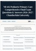 NR 602 Pediatric Primary Care Comprehensive Final Exam Questions & Answers 2026-2027 &vert; Chamberlain University