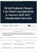 NR 602 Pediatric Primary Care Final Exam Questions & Answers 2026-2027 &vert; Chamberlain University