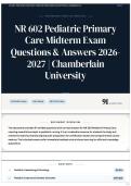 NR 602 Pediatric Primary Care Midterm Exam Questions & Answers 2026-2027 &vert; Chamberlain University