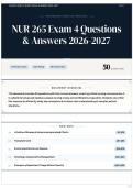NUR 265 Exam 4 Questions & Answers 2026-2027