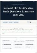 National EKG Certification Study Questions & Answers 2026&sol;2027