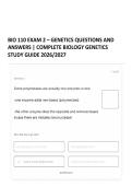 BIO 110 EXAM 2 &ndash; GENETICS QUESTIONS AND ANSWERS &vert; COMPLETE BIOLOGY GENETICS STUDY GUIDE 2026&sol;2027 
