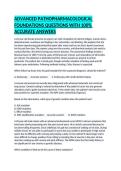 ADVANCED PATHOPHARMACOLOGICAL FOUNDATIONS QUESTIONS WITH 100&percnt; ACCURATE ANSWERS&NewLine;&NewLine;