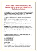 Virginia School Administrator Licensure Exam &NewLine;Questions And Correct Answers &lpar;Verified Answers&rpar; &NewLine;Plus Rationale 2026 Q&A 