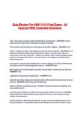 Quiz Review For HIM 1311 Final Exam - All Quizzes With Complete Solutions