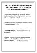 BIO 202 Final Exam Questions and Verified Answers &vert; 100&percnt; Correct Solutions&NewLine;&NewLine;