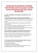 Virginia Property Management Certification &NewLine;Exam Questions And Correct Answers &lpar;Verified &NewLine;Answers&rpar; Plus Rationale 2026 Q&A &vert; Instant &NewLine;Download PDF