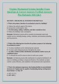 Virginia Mechanical Systems Installer Exam &NewLine;Questions & Correct Answers &lpar;Verified Answers&rpar; &NewLine;Plus Rationale 2026 Q&A