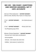 BIO 202 - SBU Exam 1 Questions and Verified Answers &vert; 100&percnt; Accurate&NewLine;&NewLine;