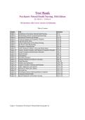 Test Bank&NewLine;Psychiatric-Mental Health Nursing&comma; 10th Edition&NewLine;By Sheila L&period; Videbeck&NewLine;&NewLine;150 Questions with Correct Answers & Rationales&NewLine;&NewLine;