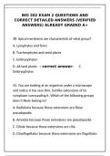BIO 202 Exam 2 Questions and Correct Detailed Answers &vert; Verified A&plus; Guide&NewLine;&NewLine;