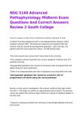 NSG 5140 Advanced Pathophysiology Midterm Exam Questions And Correct Answers Review 2 South College 