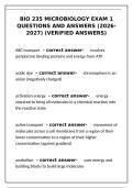 BIO 235 Microbiology Exam 1 Questions and Answers &vert; 2026-2027 Verified&NewLine;&NewLine;