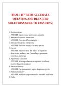 BIOL 1407 WITH ACCURATE &NewLine;QUESTINS AND DETAILED &NewLine;SOLUTIONS&vert;SURE TO PASS 100&percnt;&vert;