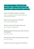 CASE MANAGEMENT CERTIFICATION&NewLine;EXAM SCRIPT VERIFIED QUESTIONS AND&NewLine;SOLUTIONS COMPLETE REVIEW MATERIAL&NewLine;