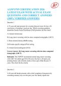 AANP FNP CERTIFICATION 2026 LATEST EXAM WITH ACTUAL EXAM QUESTIONS AND CORRECT ANSWERS &lpar;100&percnt; VERIFIED ANSWERS&rpar;