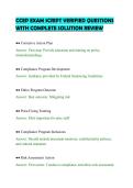 CCEP EXAM SCRIPT VERIFIED QUESTIONS&NewLine;WITH COMPLETE SOLUTION REVIEW&NewLine;