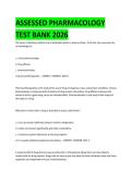 Assessed Pharmacology Test Bank &lpar;2026&rpar; &ndash; Questions and Answers Review