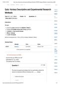 EXSC 525&vert; Module week 6 Quiz&colon; Various Descriptive and Experimental Research Methods&vert; With complete solution&vert; Updated RATED A&plus;&vert; Liberty University