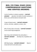 BIOL 235 Final Exam 2026 Comprehensive Questions and Verified Answers&NewLine;&NewLine;