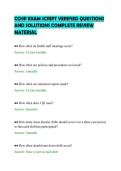 CCHP EXAM SCRIPT VERIFIED QUESTIONS&NewLine;AND SOLUTIONS COMPLETE REVIEW&NewLine;MATERIAL