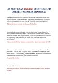 JD- NEXT EXAM 2026&sol;2027 QUESTIONS AND CORRECT ANSWERS GRADED A&plus;&NewLine;&NewLine;