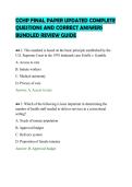 CCHP FINAL PAPER UPDATED COMPLETE&NewLine;QUESTIONS AND CORRECT ANSWERS&NewLine;BUNDLED REVIEW GUIDE&NewLine;