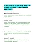 CCHP UPDATED ACTUAL QUESTIONS AND&NewLine;CORRECT ANSWERS COMPREHENSIVE&NewLine;STUDY GUIDE&NewLine;
