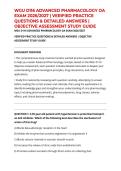 WGU D116 ADVANCED PHARMACOLOGY OA EXAM 2026&sol;2027 &vert; VERIFIED PRACTICE QUESTIONS & DETAILED ANSWERS &vert; OBJECTIVE ASSESSMENT STUDY GUIDE