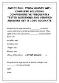 BIO 202 Full Study Guide &vert; Comprehensive Frequently Tested Q&A 100&percnt; Accurate&NewLine;&NewLine;