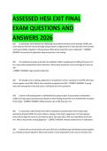 HESI Exit Final Exam &lpar;2026&rpar; &ndash; Assessed Questions and Answers Review