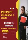 CEF2601 ASSIGNMENT 3 2026 - COMPLETE ANSWERS