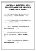 CHT Exam Questions and Correct Answers &vert; Verified A&plus; Study Guide&NewLine;&NewLine;