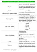 Project Management Study Test Questions and Answers Rated A