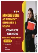 MNG2602 ASSIGNMENT 1 SEMESTER 2 2026 - COMPLETE ANSWERS
