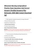 Wisconsin Nursing Jurisprudence &NewLine;Practice Exam Questions And Correct &NewLine;Answers &lpar;Verified Answers&rpar; Plus &NewLine;Rationales 2026 Q&A Instant Download &NewLine;Pdf  