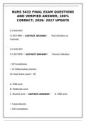 NURS 5432 Final Exam Questions and Verified Answers &vert; 2026-2027 Update&NewLine;&NewLine;