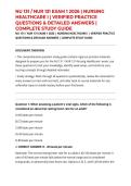 NU 131 &sol; NUR 131 EXAM 1 2026 &vert; NURSING HEALTHCARE I &vert; VERIFIED PRACTICE QUESTIONS & DETAILED ANSWERS &vert; COMPLETE STUDY GUIDE