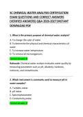 SC Chemical Water Analysis Certification Exam Questions and Correct Answers &ndash; Practice Test Guide