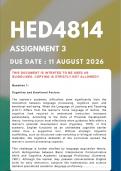 HED4814 Assignment 3 &lbrace;COMPLETE ANSWERS&rcub; Due Date 11 August 2026