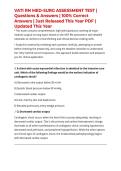 VATI RN MED-SURG ASSESSMENT TEST &vert; Questions & Answers &vert; 100&percnt; Correct Answers &vert; Just Released This Year PDF &vert; Updated This Year