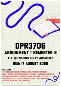 DPR3706 Assignment 1 Semester 2 MEMO &vert; Due 17 August 2026