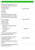 NCCT Medical assistant Test Questions and Answers Rated A