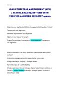 Lean Portfolio Management &lpar;LPM&rpar; Exam Questions & Answers 2026&sol;2027&NewLine;&NewLine;