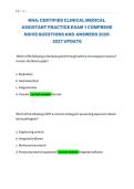 NHA CCMA Practice Exam&colon; Certified Clinical Medical Assistant Q&A 2026&sol;2027&NewLine;&NewLine;
