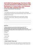 NUR 2063 Pathophysiology Final Exam 2026 &vert; Practice Questions & Verified Answers with Rationales &vert; A&plus; Study Guide &vert; Just Released This Year PDF &vert; Updated This Year