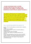 ALARM SYSTEMS&sol;SECURITY SYSTEMS &NewLine;CONTRACTOR LICENSE EXAM 300 ACTUAL &NewLine;QUESTIONS AND CORRECT ANSWERS WITH &NewLine;RATIONALE LATEST UPDATE ALREADY GRADED A&plus;