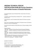 ARIZONA TECHNICAL RESCUE CERTIFICATION EXAM 200 Practice Questions with Verified Answers & Detailed Rationales&period;pdf&NewLine;&NewLine;