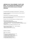 ARIZONA R-48 &lowbar; CR-48 CERAMIC&comma; PLASTIC AND METAL TILE CONTRACTOR EXAM 200 Practice Questions with Verified Answers & Detailed Rationales&period;pdf&NewLine;&NewLine;